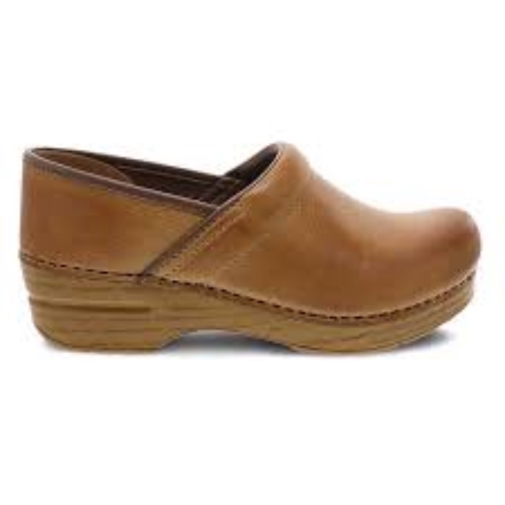 Dansko Professional Clog In Honey Distressed Leather Size 39 M